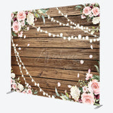 Aperturee - Aperturee Lighted Pink Rose Wooden Wedding Pillow Case Backdrop